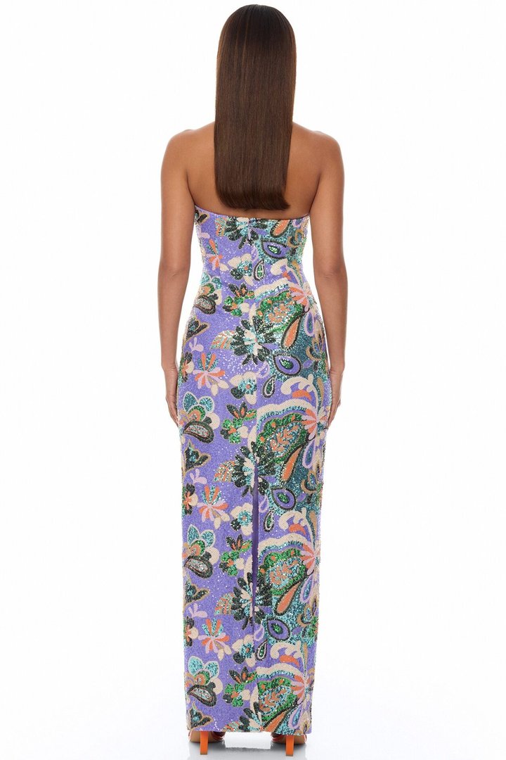 With The Groove Sequin Maxi Dress - Purple/combo