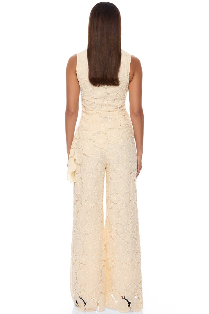 Winnie Embroidered Pant Set - Cream
