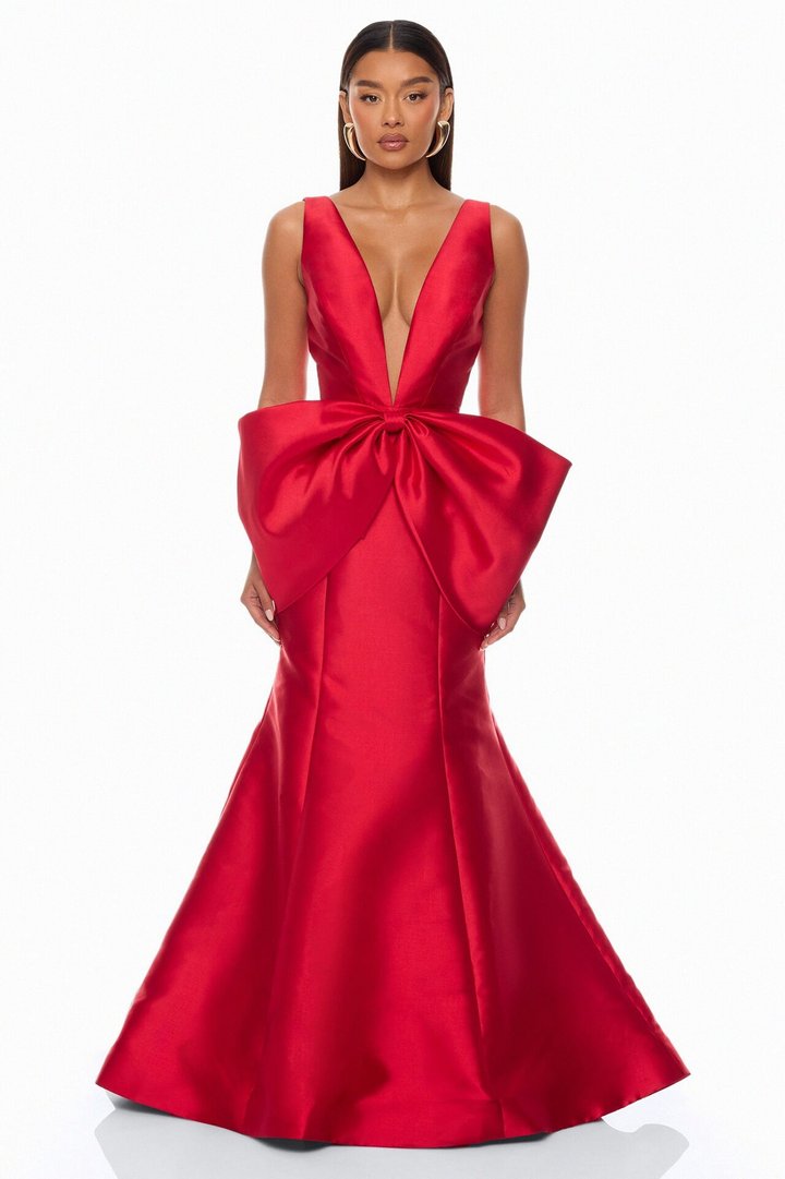 Mia Taffeta Gown - Red