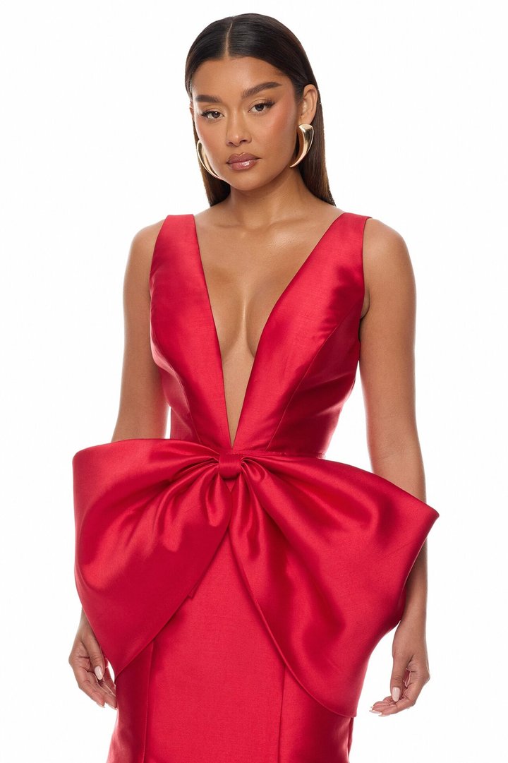 Mia Taffeta Gown - Red