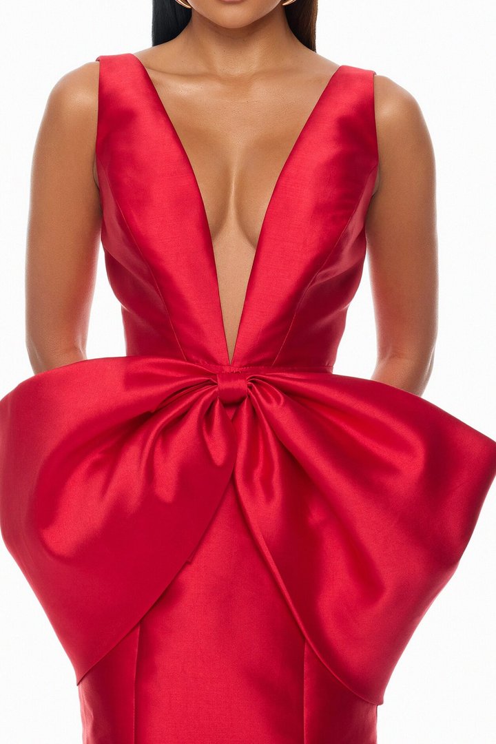 Mia Taffeta Gown - Red