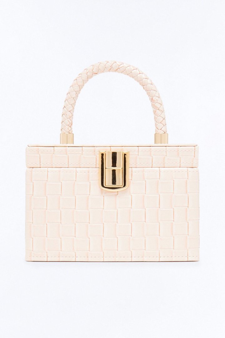 All Over The City Embossed Croc Satchel Handbag - Pink