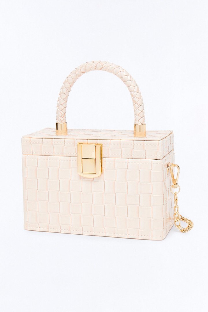 All Over The City Embossed Croc Satchel Handbag - Pink