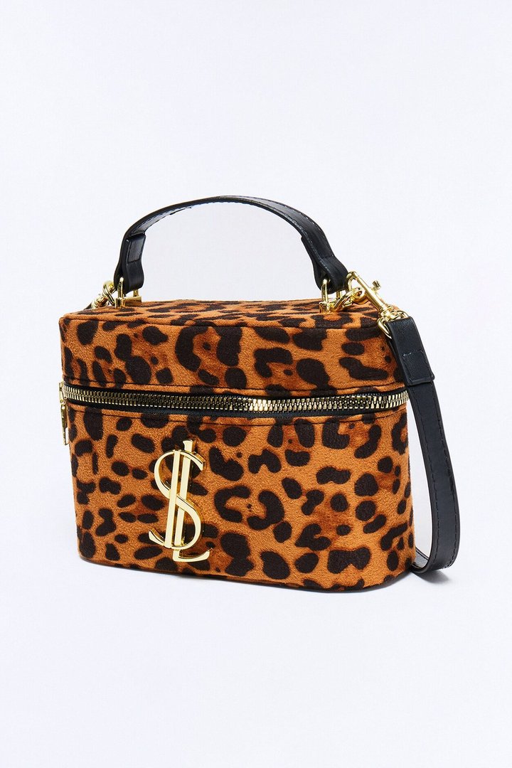 How Wild Are You Faux Suede Satchel Bag - Leopard