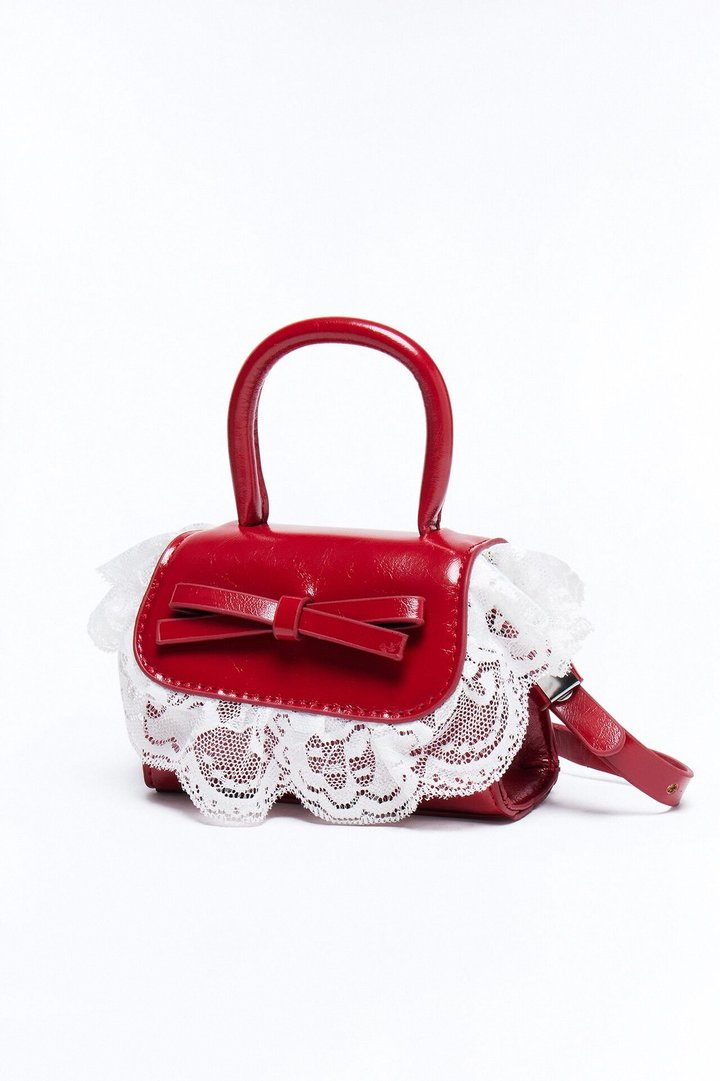 Too Cute Faux Leather Mini Satchel - Red