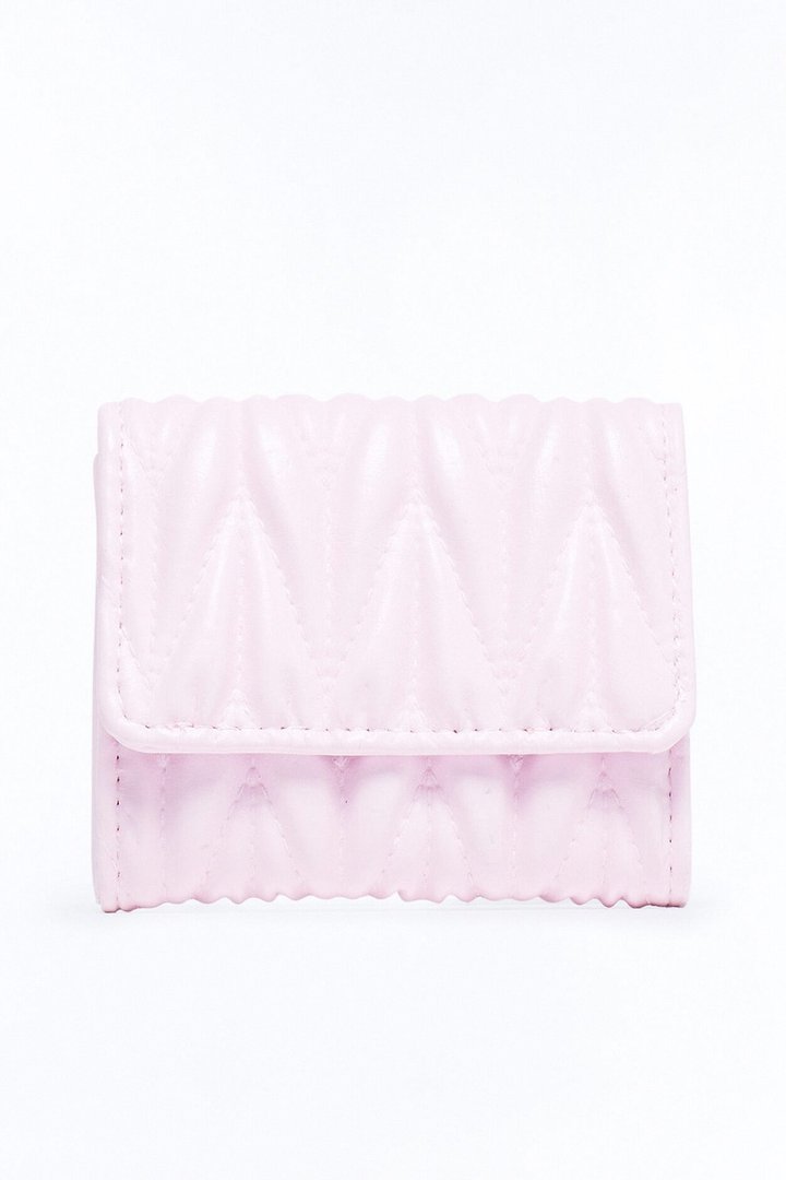 Little Spender Faux Leather Fold Over Wallet - Pink