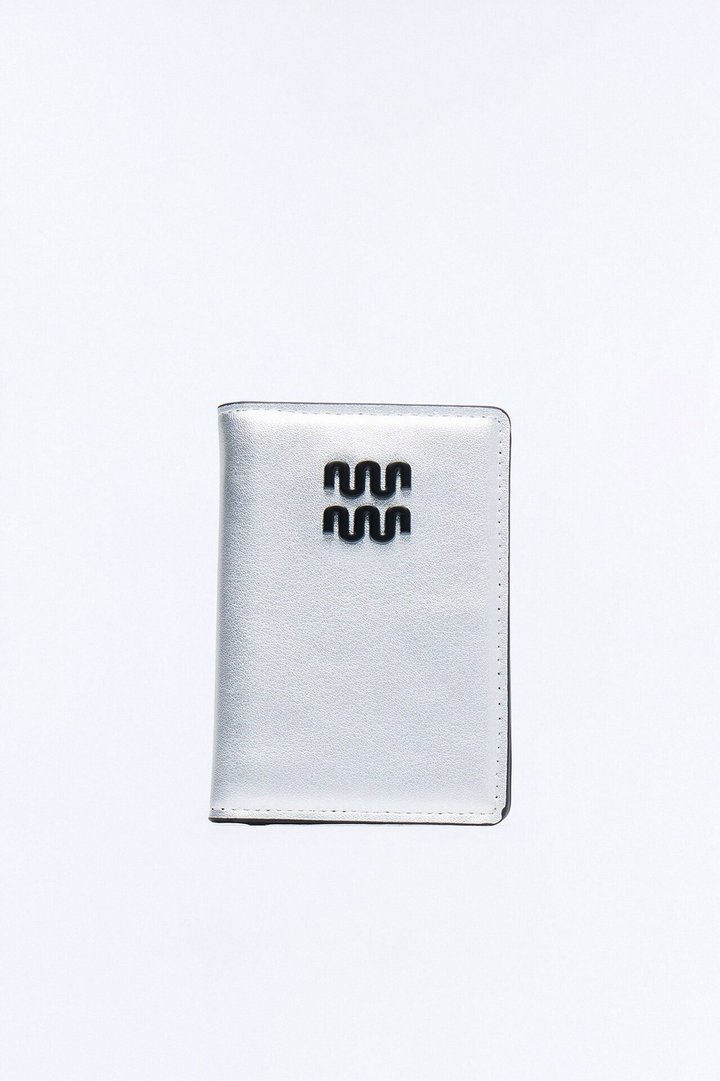 True Power Faux Leather Fold Over Cardholder - Silver