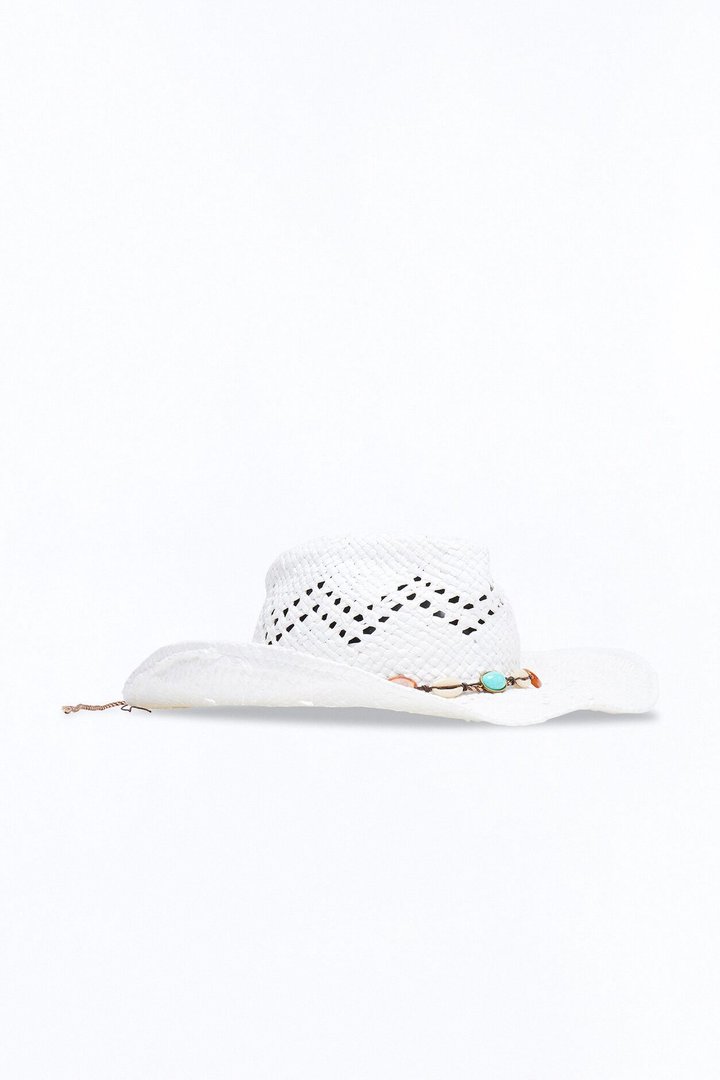 Keep Up With It Straw Cowboy Hat - White