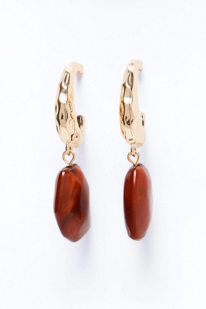 Restore Balance Drop Earrings - Gold/Brown