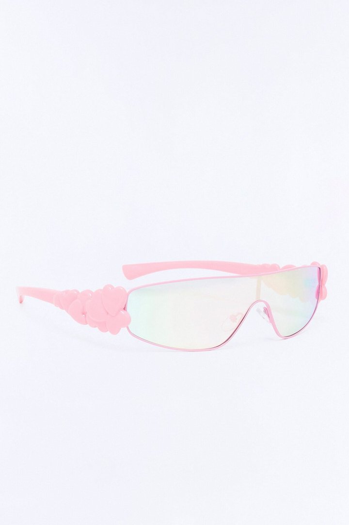 Love Bomb Shield Sunglasses - Pink