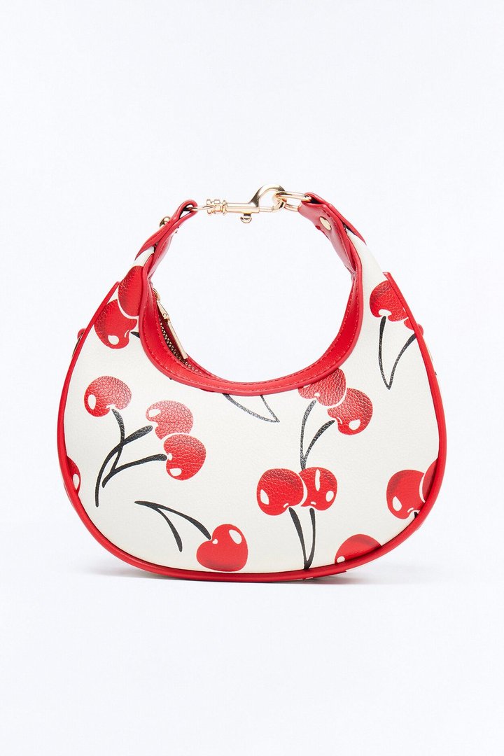 Berry Hot Faux Leather Satchel Bag - Red/combo