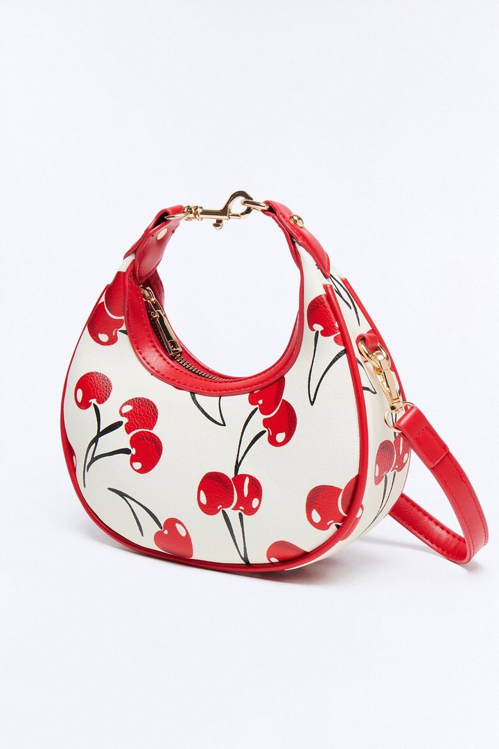 Berry Hot Faux Leather Satchel Bag - Red/combo