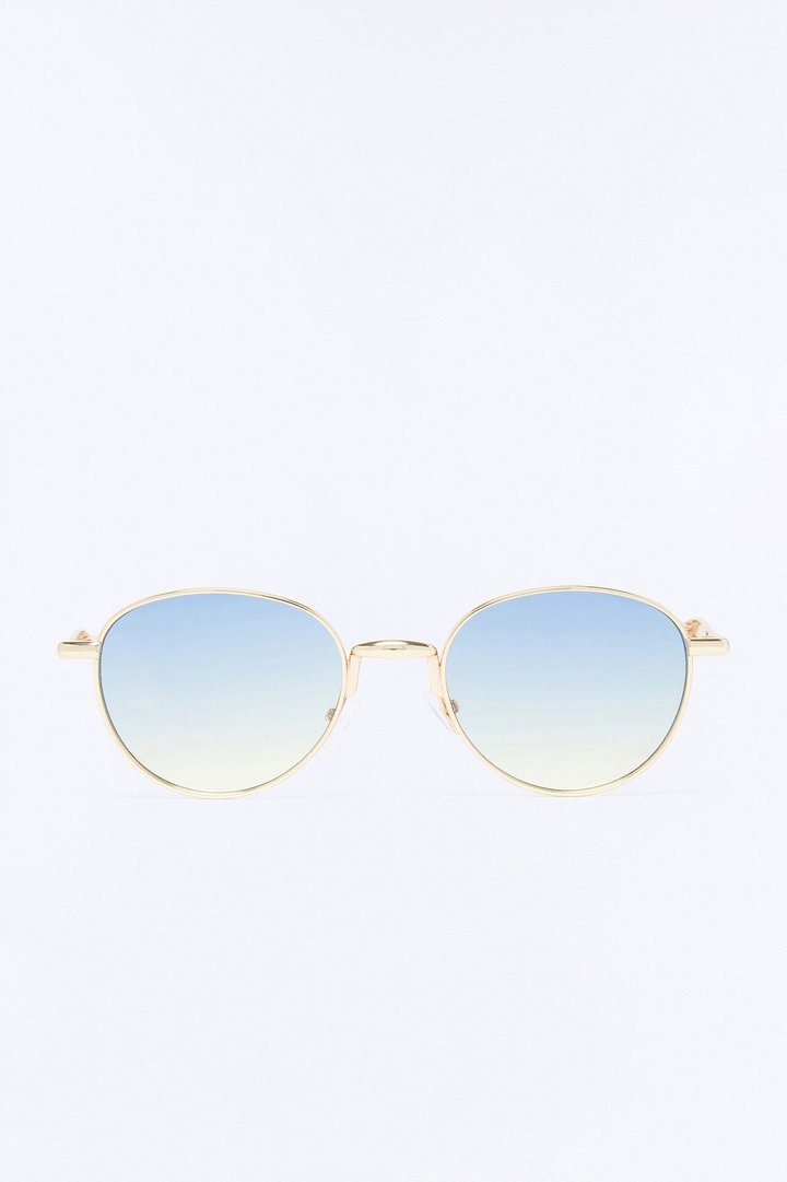 Ocean Eyes Round Sunglasses - Gold/Blue