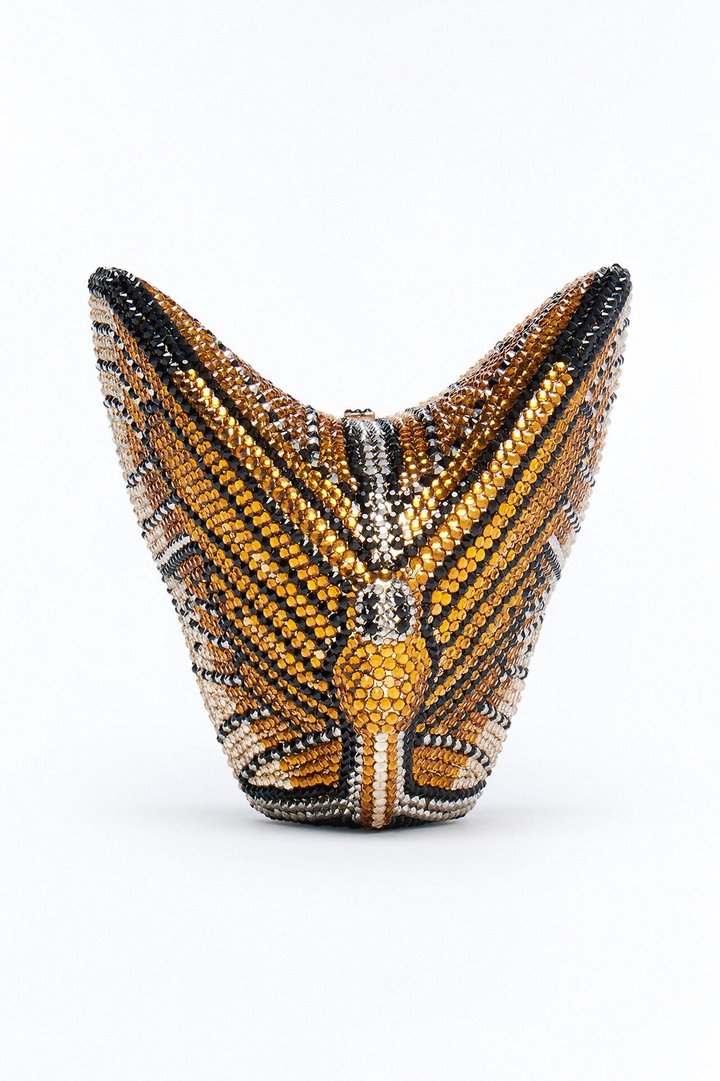 Flutter And Shine Rhinestone Clutch - Multi Color