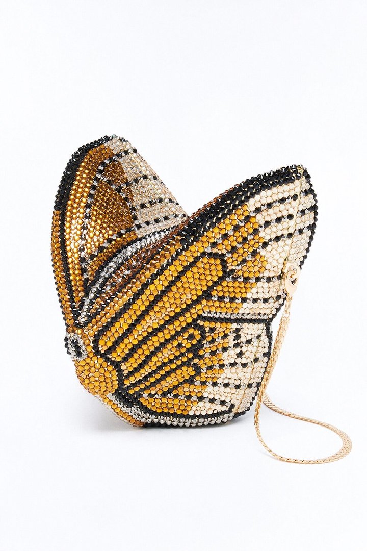 Flutter And Shine Rhinestone Clutch - Multi Color