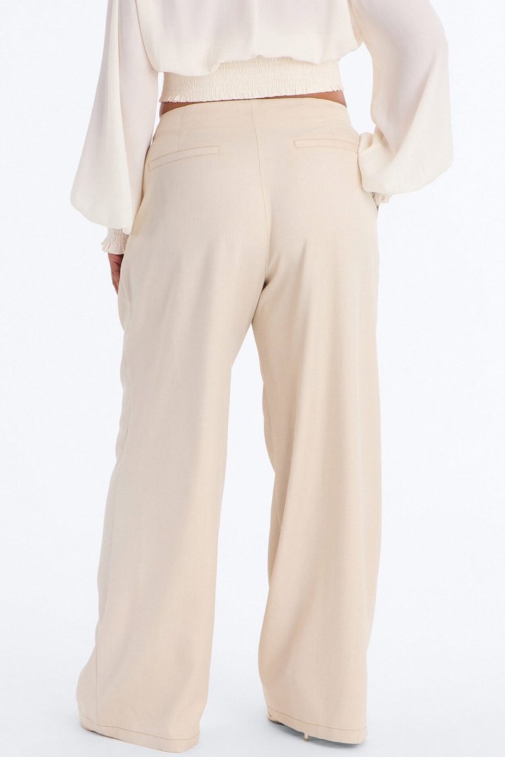 Angela High Rise Trouser Pant 33″ - Stone