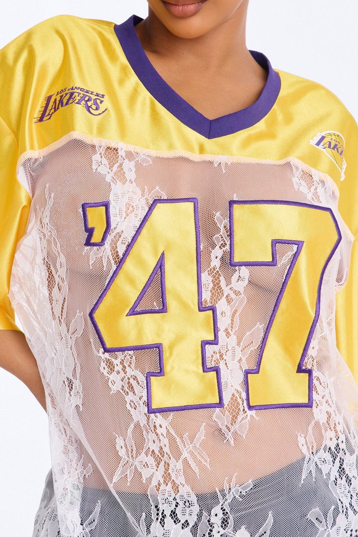 NBA LA Lakers Lace Top - White