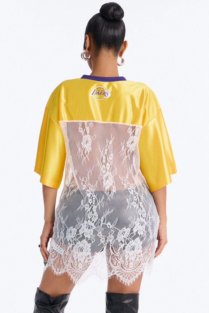 NBA LA Lakers Lace Top - White