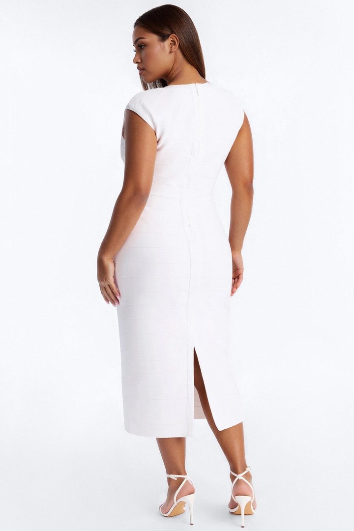 Kenna Bandage Midi Dress - White