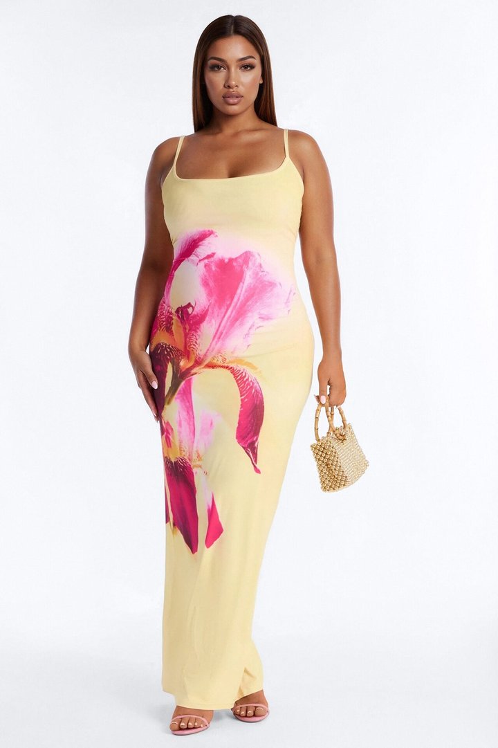 Floral Feelin Maxi Dress - Yellow/combo