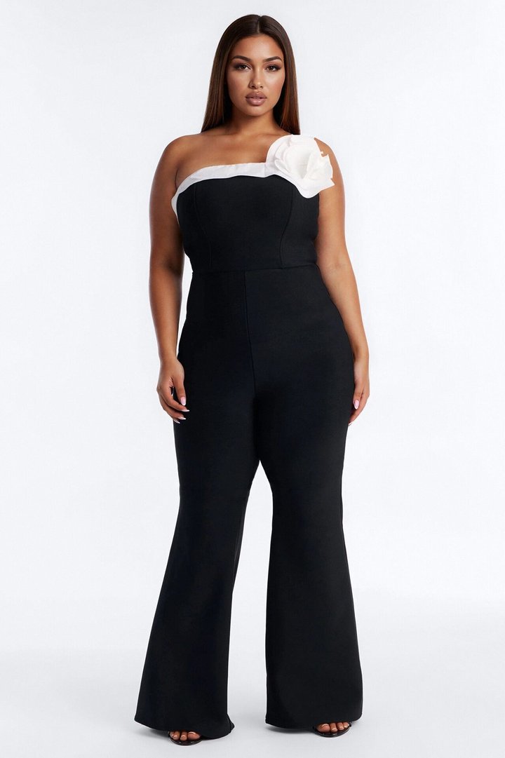 Fraya Bandage Flare Jumpsuit - Black