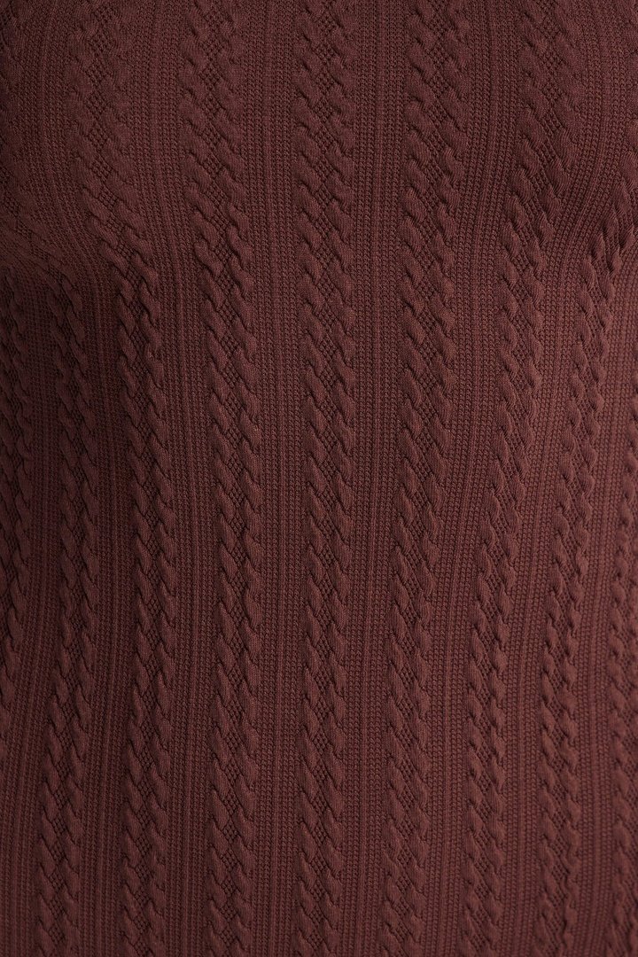 Marissa Cable Knit Micro Romper - Chocolate