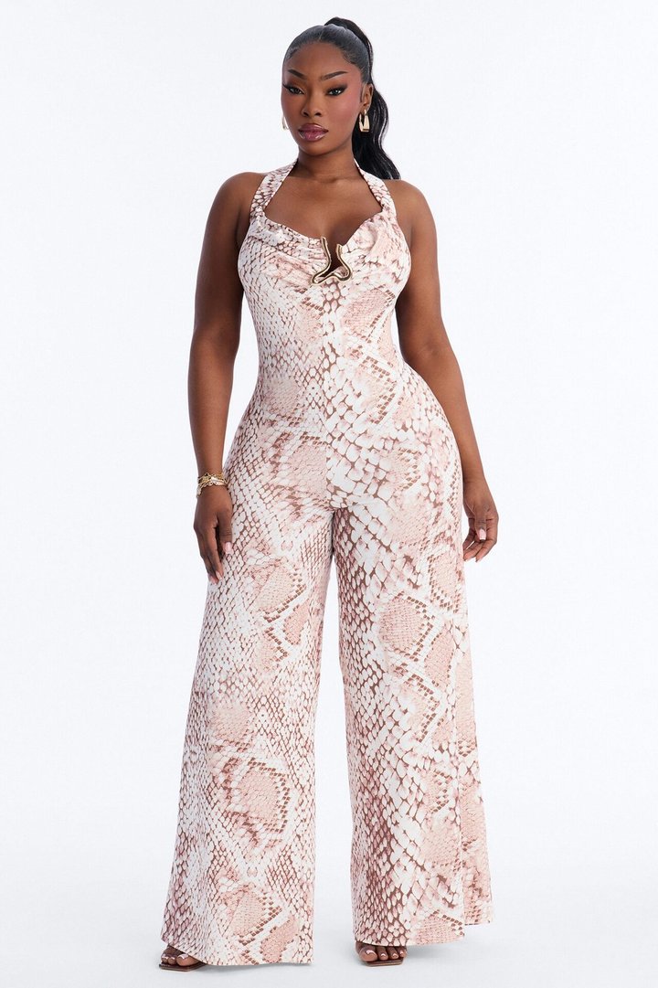 Heat Check Animal Print Jumpsuit - Brown/combo