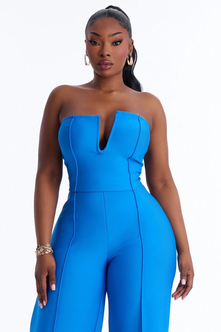 Someone To You Bandage Jumpsuit - Blue