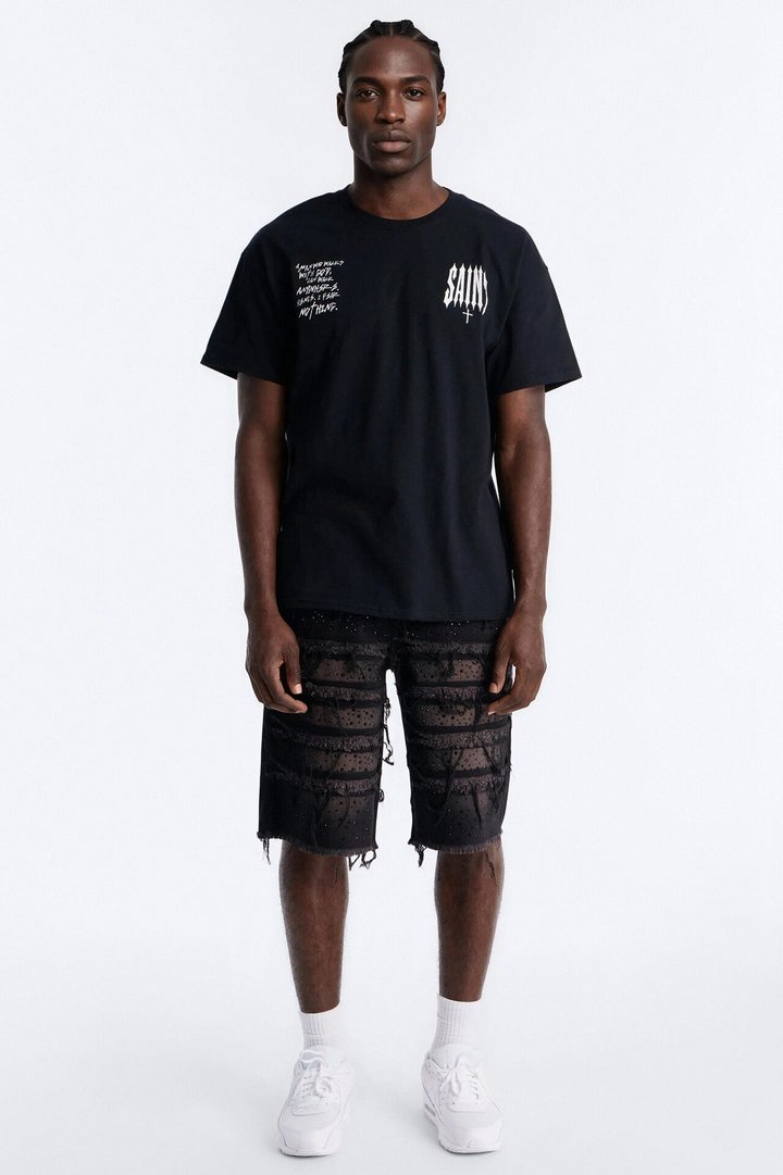 Saint Fear Nothing Oversized Short Sleeve Tee - Black