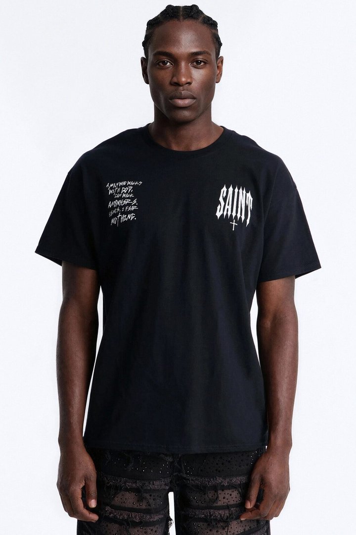 Saint Fear Nothing Oversized Short Sleeve Tee - Black