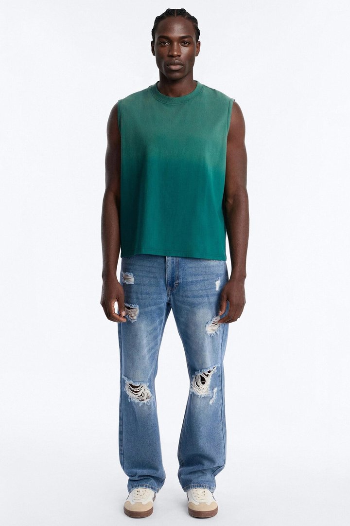 Washed Muscle Tee - Hunter Green