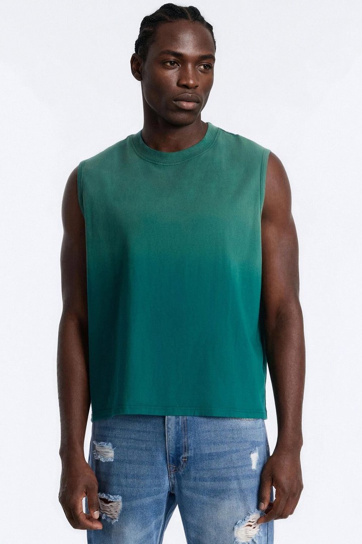 Washed Muscle Tee - Hunter Green