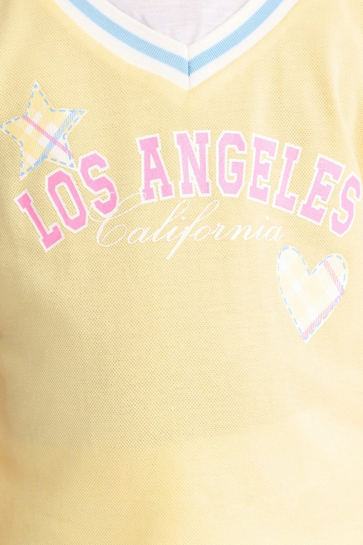 Mini Los Angeles Things Pleated Skirt Set - Yellow