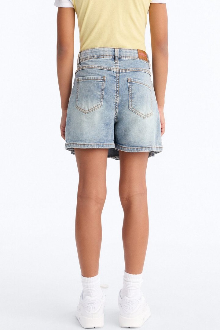 Mini You're Welcome Pleated Denim Skort - Light Wash