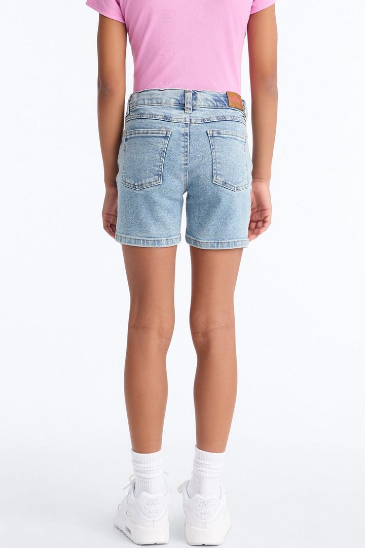 Mini Love Is All Around Denim Shorts - Medium Wash