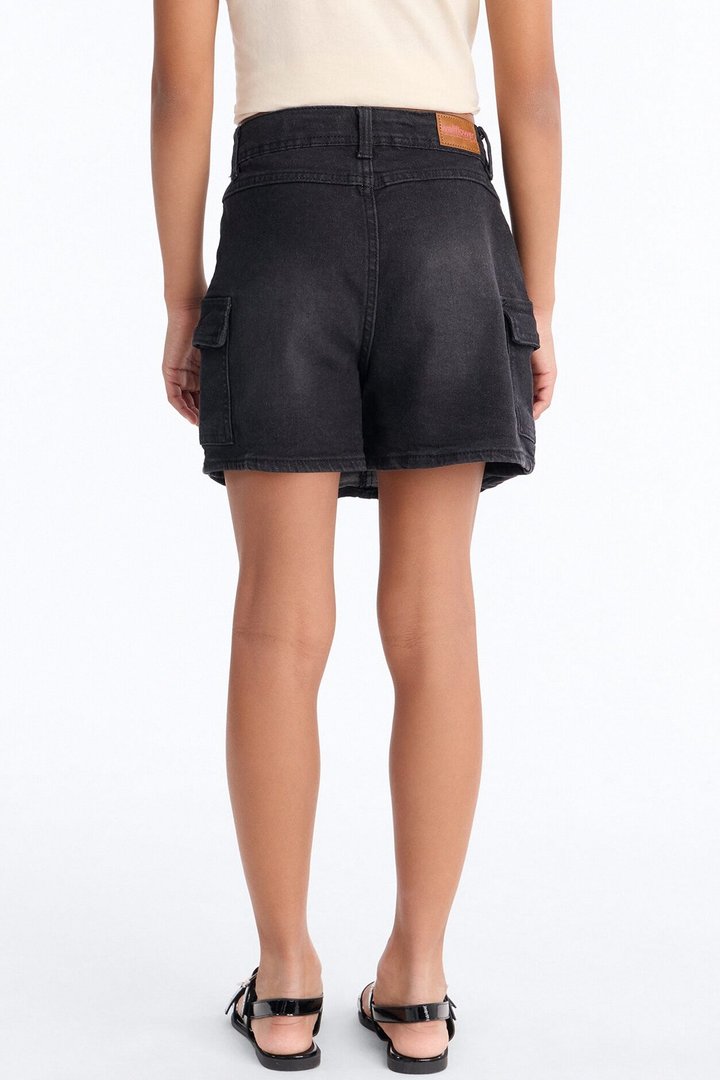 Mini Staying Determined Denim Skort - Black Wash