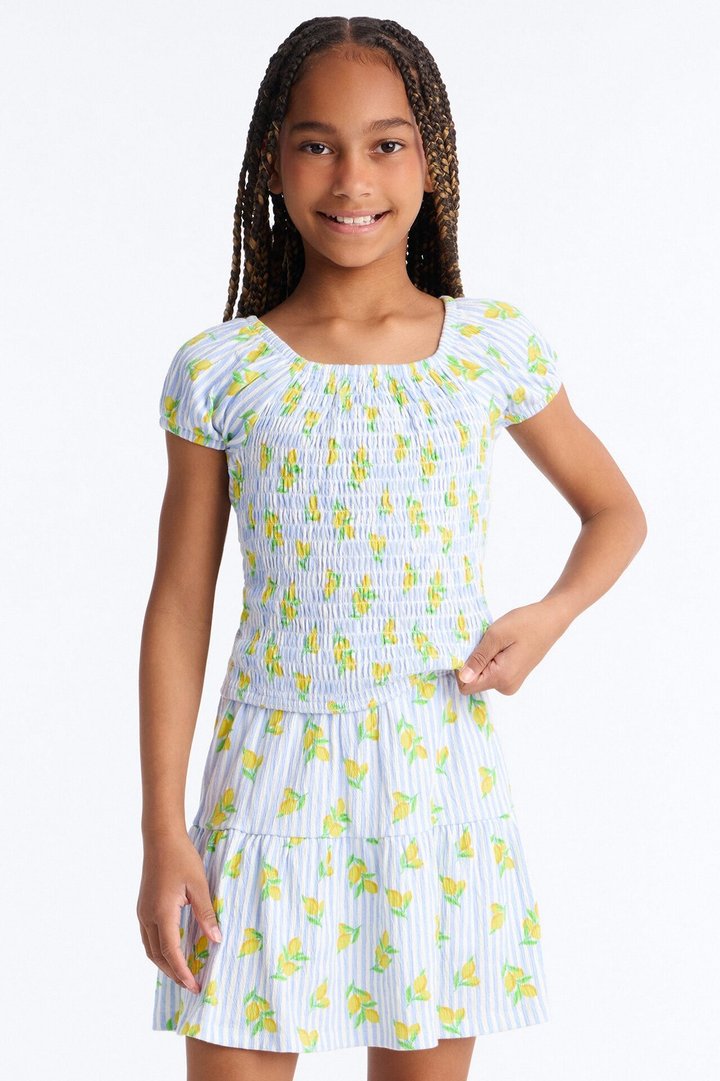 Mini When Life Gives You Lemons Skort Set - Blue/combo