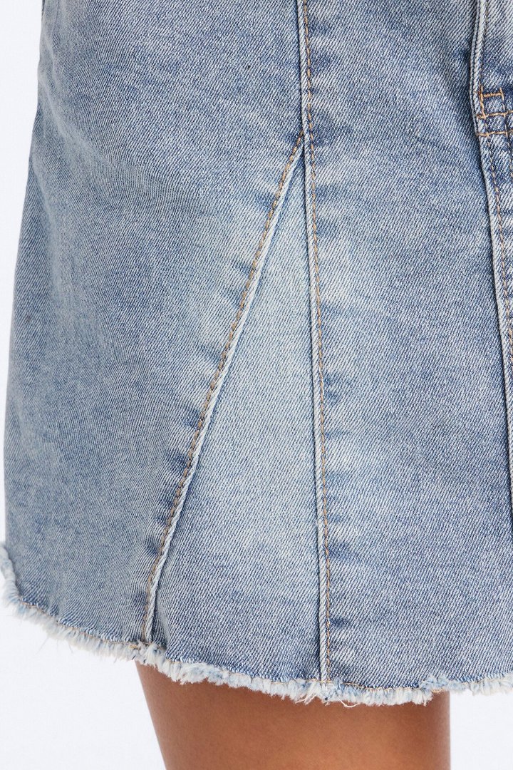 Mini Believe In Magic Pleated Denim Skort - Light Wash