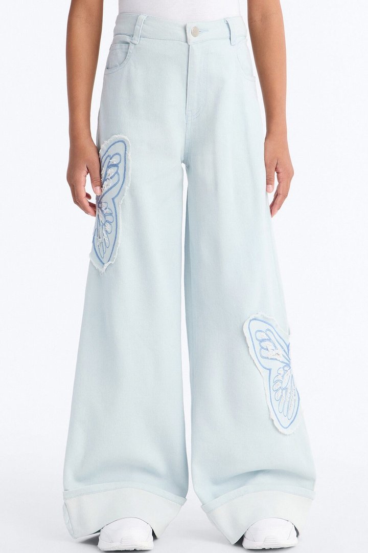 Mini Too Fly Wide Leg Jeans - Light Wash