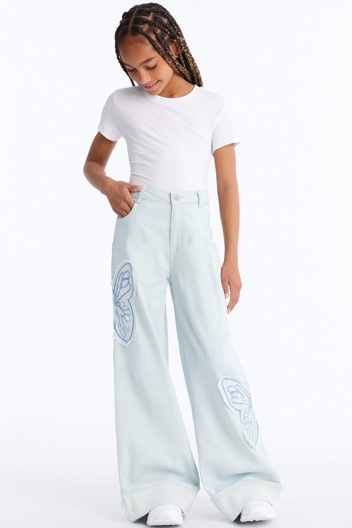 Mini Too Fly Wide Leg Jeans - Light Wash