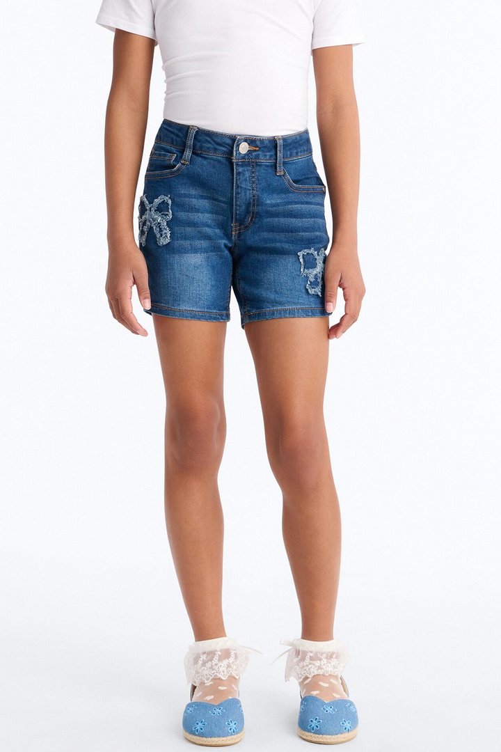 Mini Dream Bigger Denim Shorts - Medium Wash