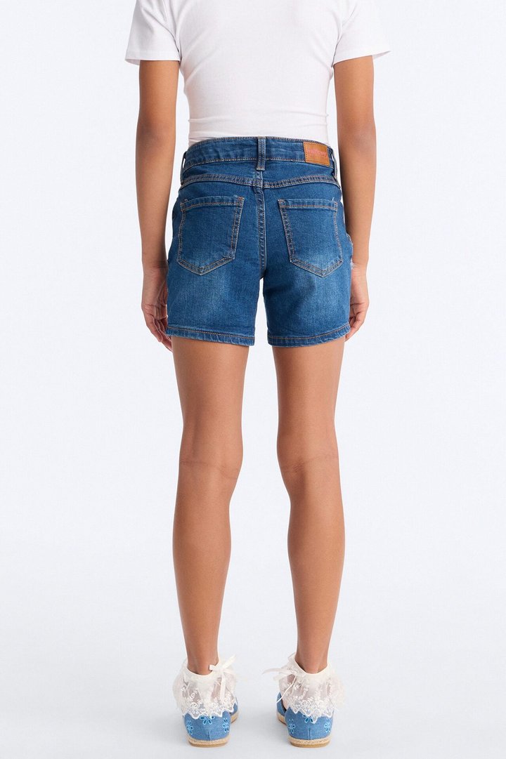 Mini Dream Bigger Denim Shorts - Medium Wash
