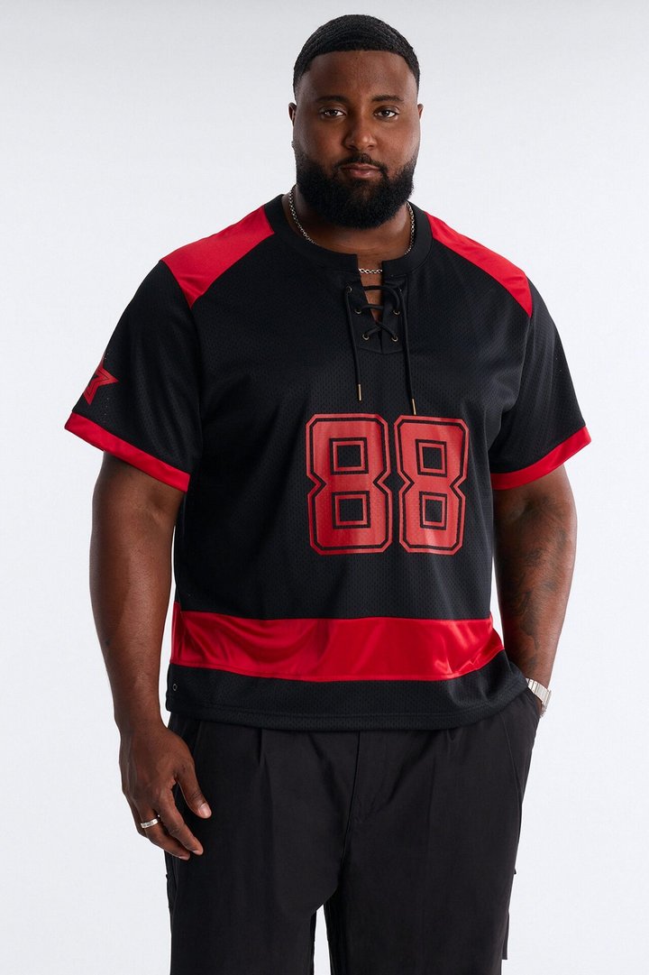 Relaxed Good Times Retro Varsity Jersey - Black
