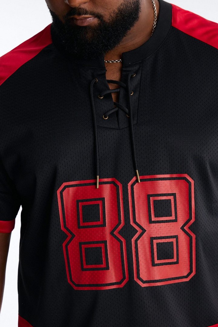 Relaxed Good Times Retro Varsity Jersey - Black