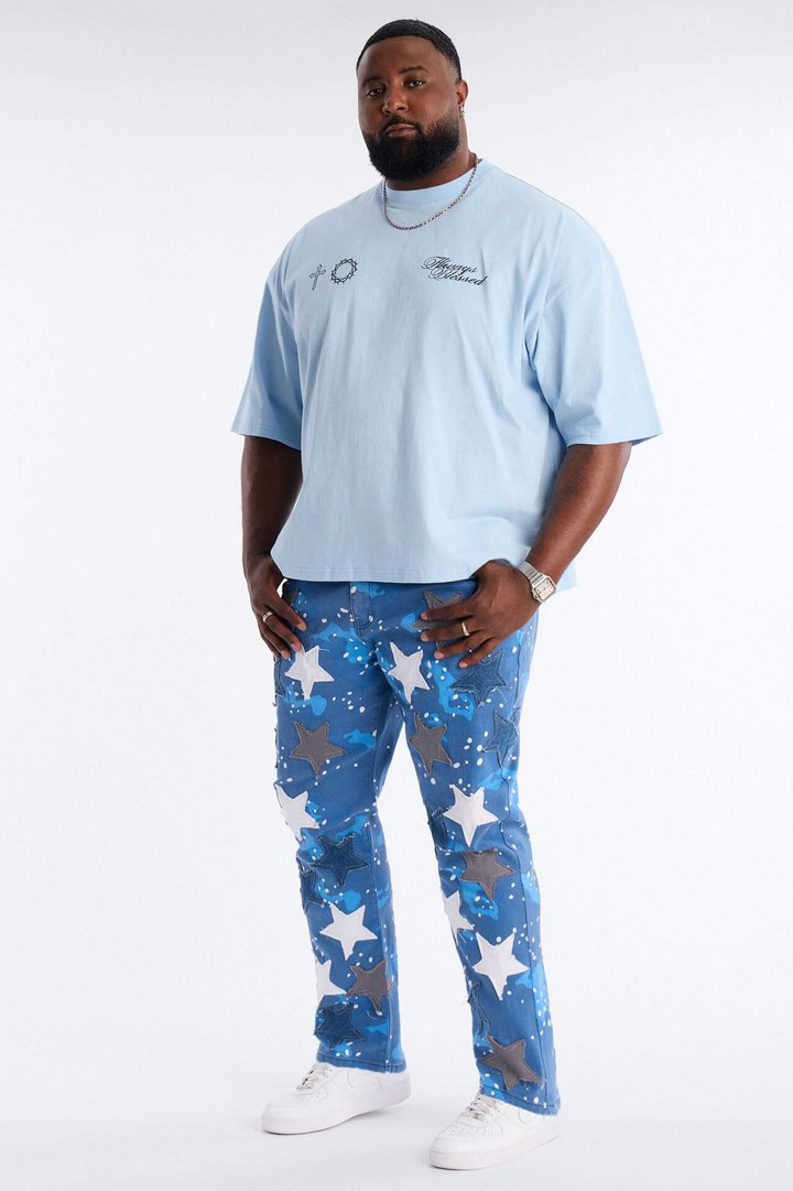 Always Blessed Boxy Short Sleeve Tee - Light Blue