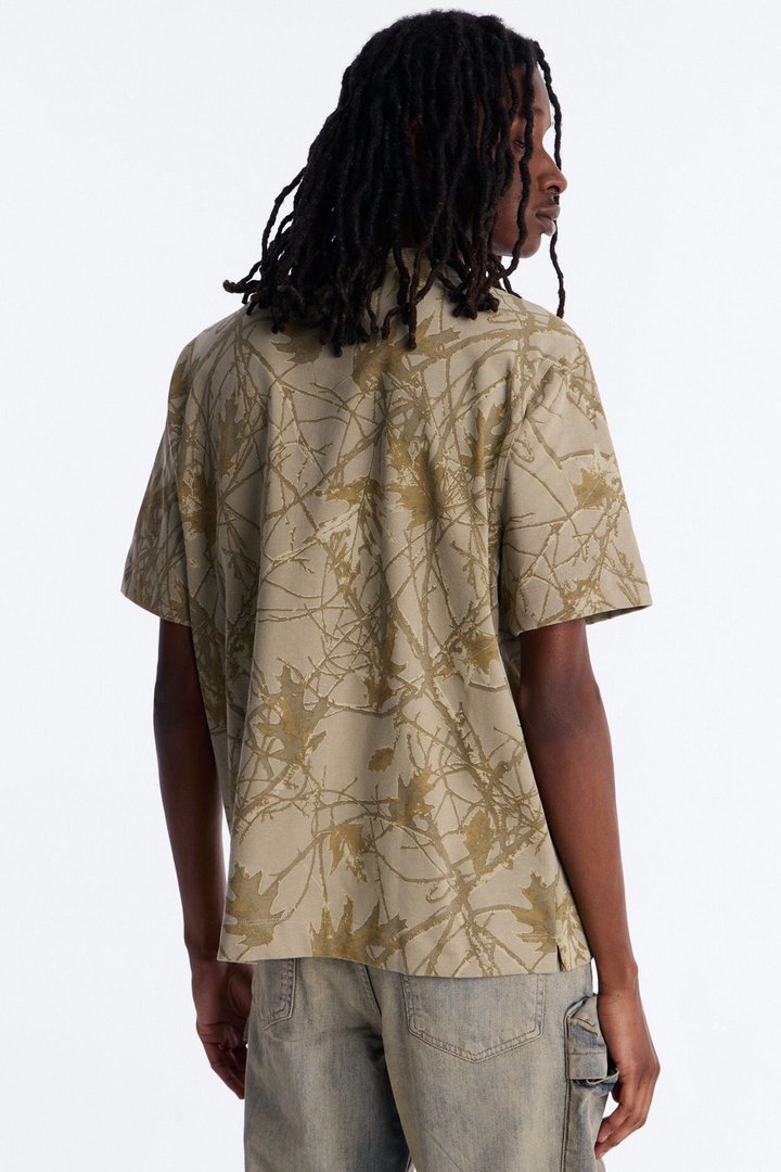 Boxy Carbon Camo Tee - Olive