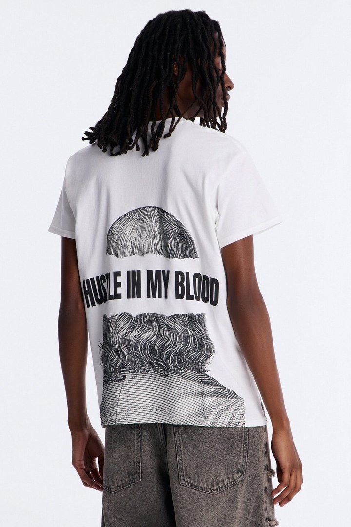 Hustle In My Blood Short Sleeve Tee - White