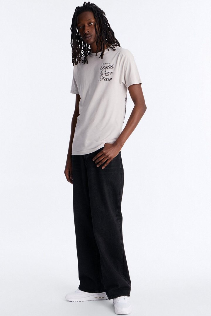 Eternal Faith Over Fear Short Sleeve Tee - Grey