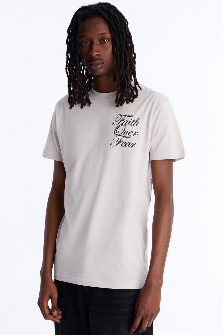 Eternal Faith Over Fear Short Sleeve Tee - Grey