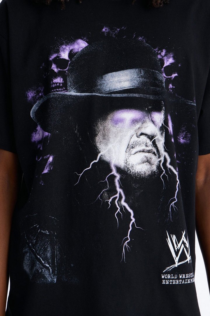 WWE Undertaker Heavy Weight Oversized Short Sleeve Tee - Black